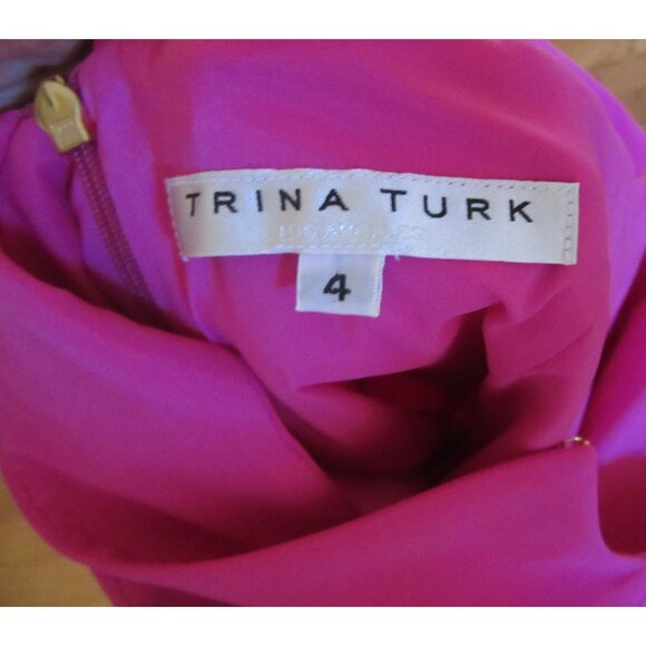 Trina Turk Hot Pink Open Back Stretch Party Dress Size 4 - Picture 8 of 8